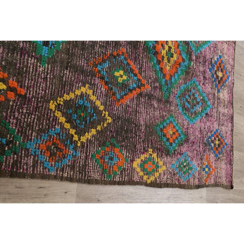 Antique Tribal Moroccan Oriental Wool Area Rug Handmade Foyer Carpet - 5'0" x 9'1"