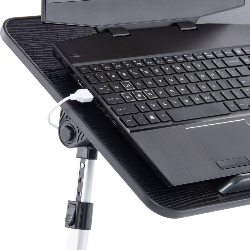 Husband Pillow - Lap Desk Wood Small Top - Fits Up to 17" Laptop - with Dual Cushion, Multifunctional Slot for Tablet