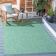 preview thumbnail 9 of 177, SAFAVIEH Courtyard Jonell Indoor/ Outdoor Patio Backyard Rug 2'7" x 5' - Green/Blue