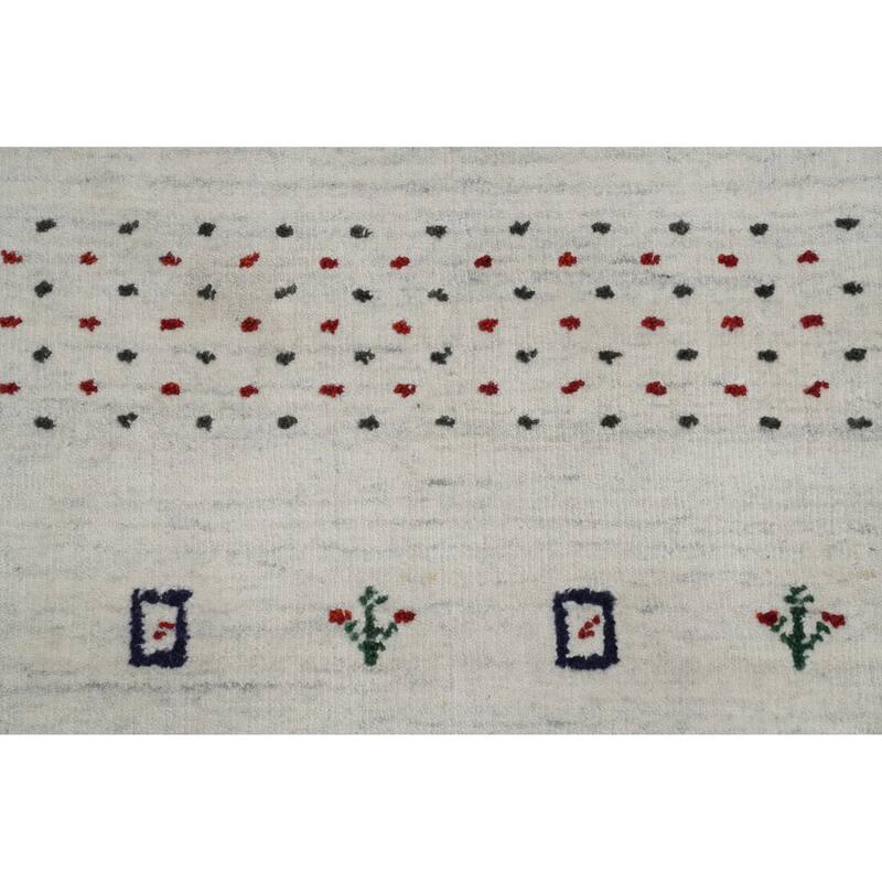 Hand Knotted Oriental 100% Wool Carpet Tribal Animal Pictorial Beige & Ivories Gabbeh Area Rug - 9' 8'' X 10' 0''