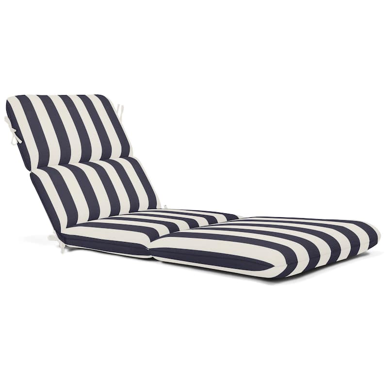 Casual Cushion Sunbrella® Fabric 1-Piece Outdoor Chaise Cushion, 22.5"W x 74"L - 22.5"W x 74"L - Maxim Navy