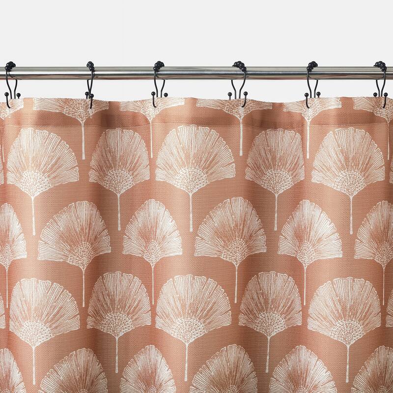 Indigo Road by Egypt Sherrod Meru Fan Leaf Block Print 1-Piece Shower Curtain