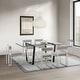 preview thumbnail 4 of 98, Kai Anastasia 7 Piece Rectangular Glass Dining Table Set with Metal Frame and Upholstered Chairs Light Gray/Stainless Steel
