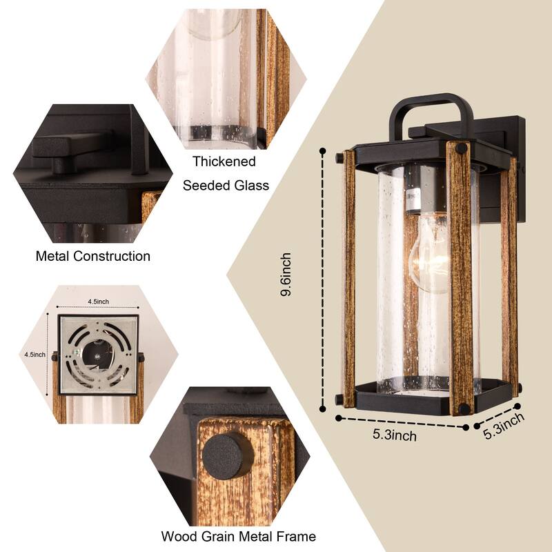 Outdoor Wood Grain Porch Light