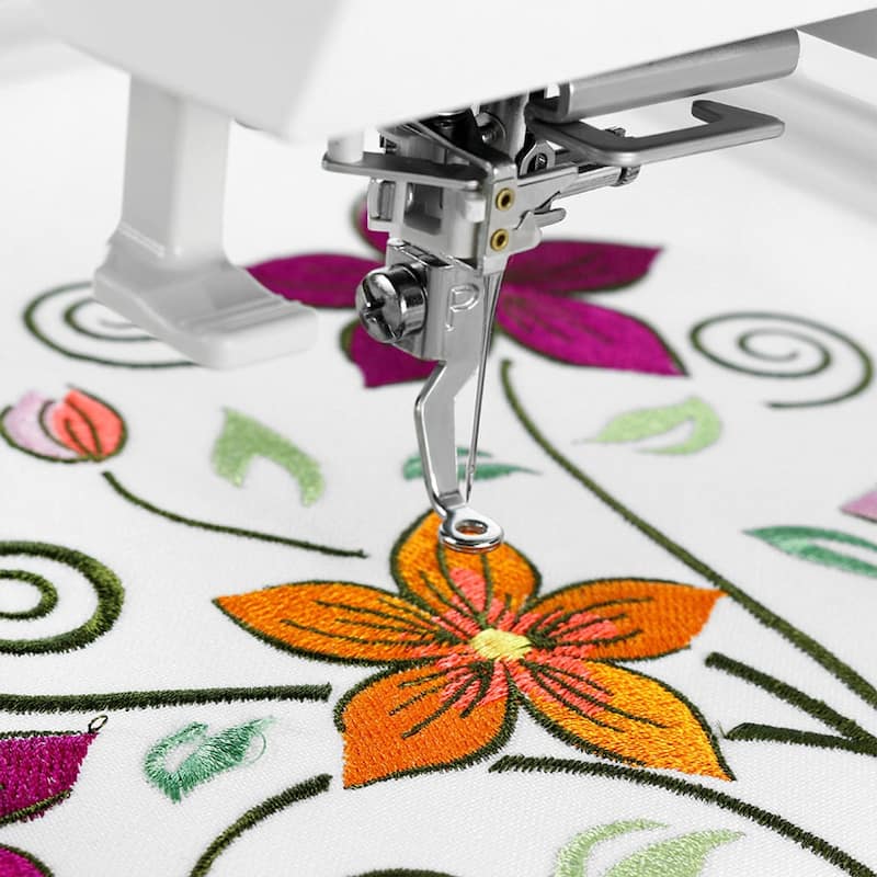 Janome Memory Craft 500e LE Embroidery Machine Bundle - Includes 5-Spool Thread Stand + 3.9" x 1.6" Hoop + Acustitch Software