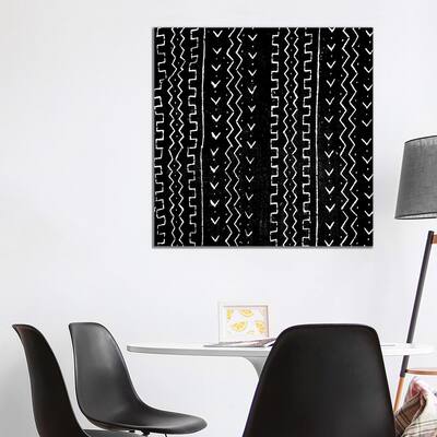 iCanvas "Mudcloth Black Geometric Design VI" by Ellie Roberts Canvas Print