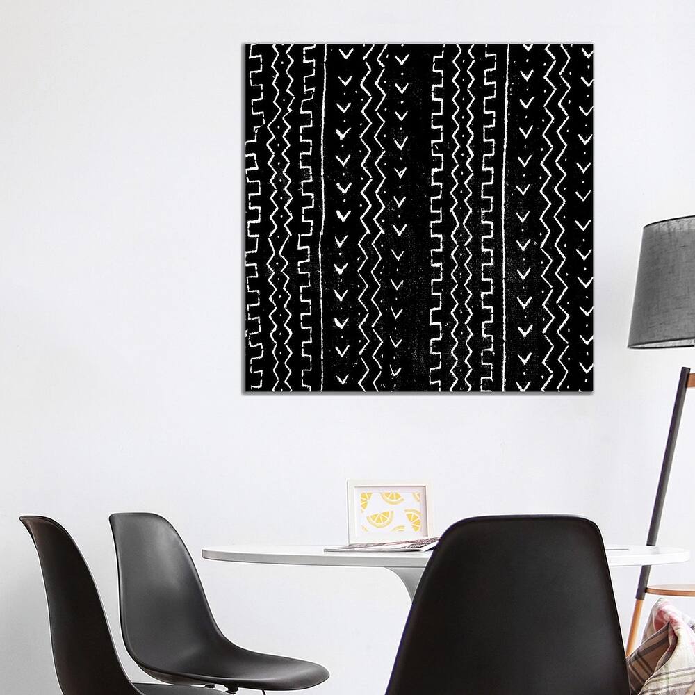 iCanvas "Mudcloth Black Geometric Design VI" by Ellie Roberts Canvas Print