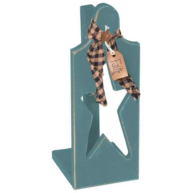Amish Made Pine Primitive Paper Towel Holder - Sea Foam Green