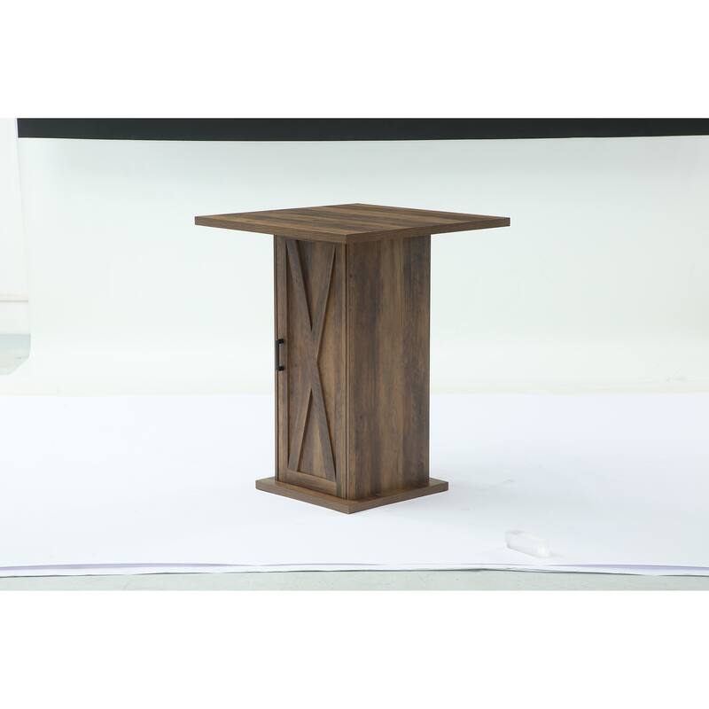 Brown 4-Tier High Bar Table, Vintage Square 39.37" High Pub Table