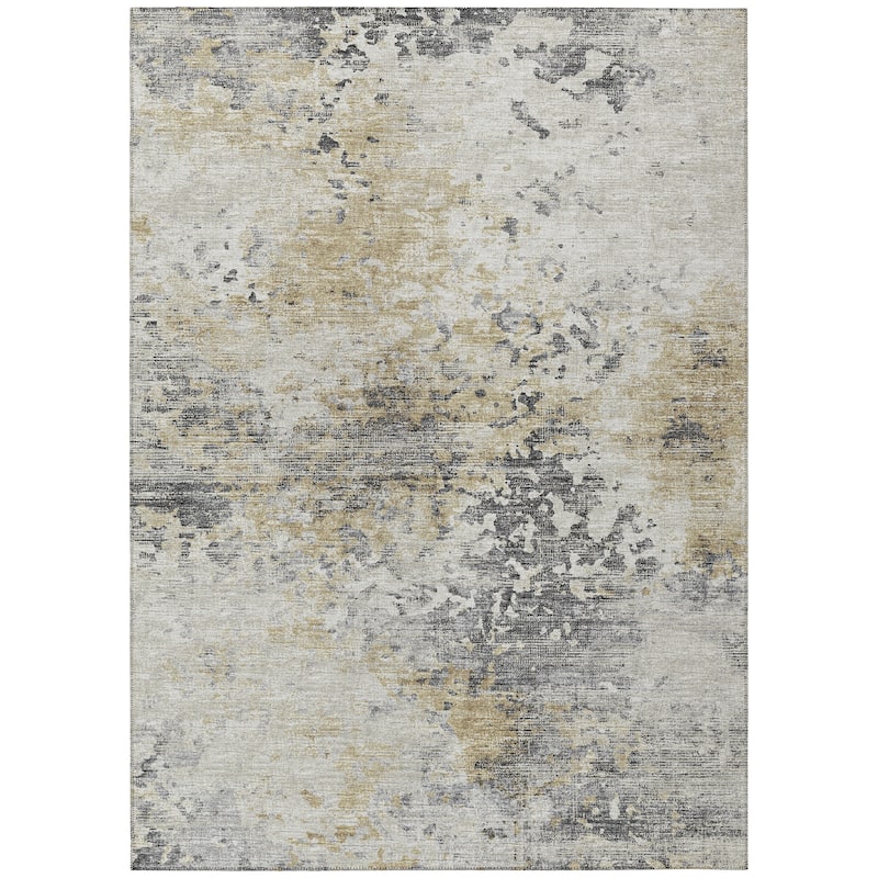 Indoor/ Outdoor Accord Modern Abstract Polyester Washable Rug New