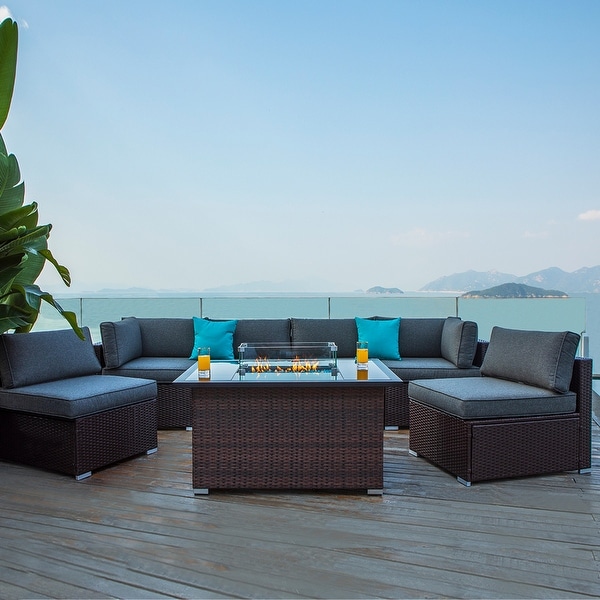 Corner sofa set deals with fire pit