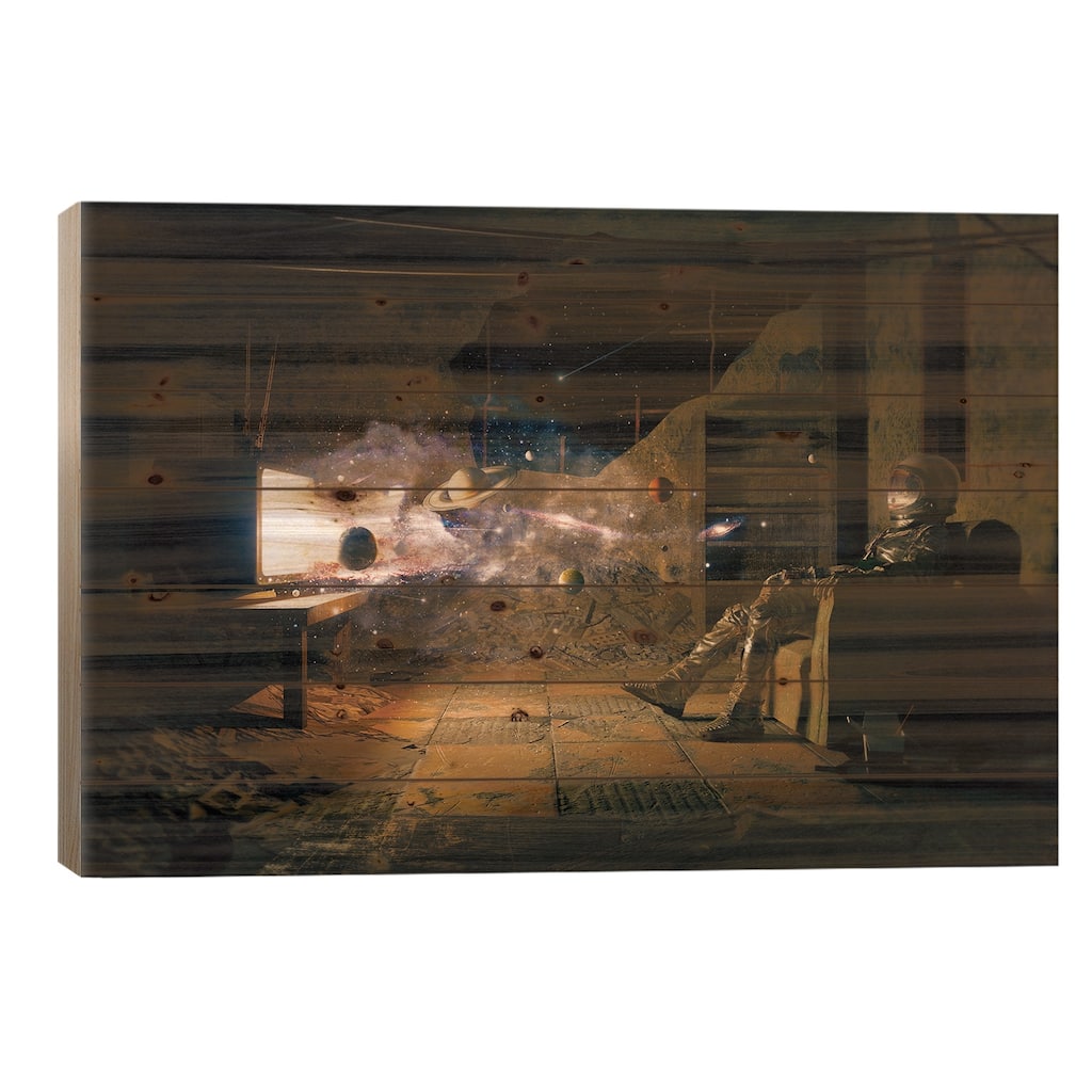 Cosmic Channel II Print On Wood by Nicebleed - Multi-Color