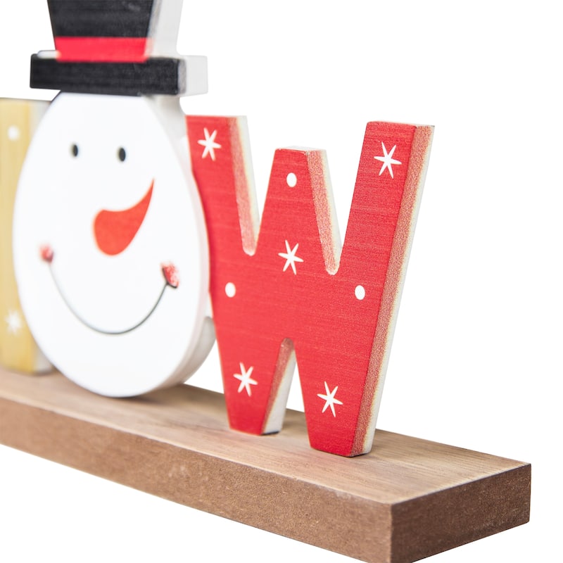 Wooden Snowman Tabletop Christmas Sign - 9.5"