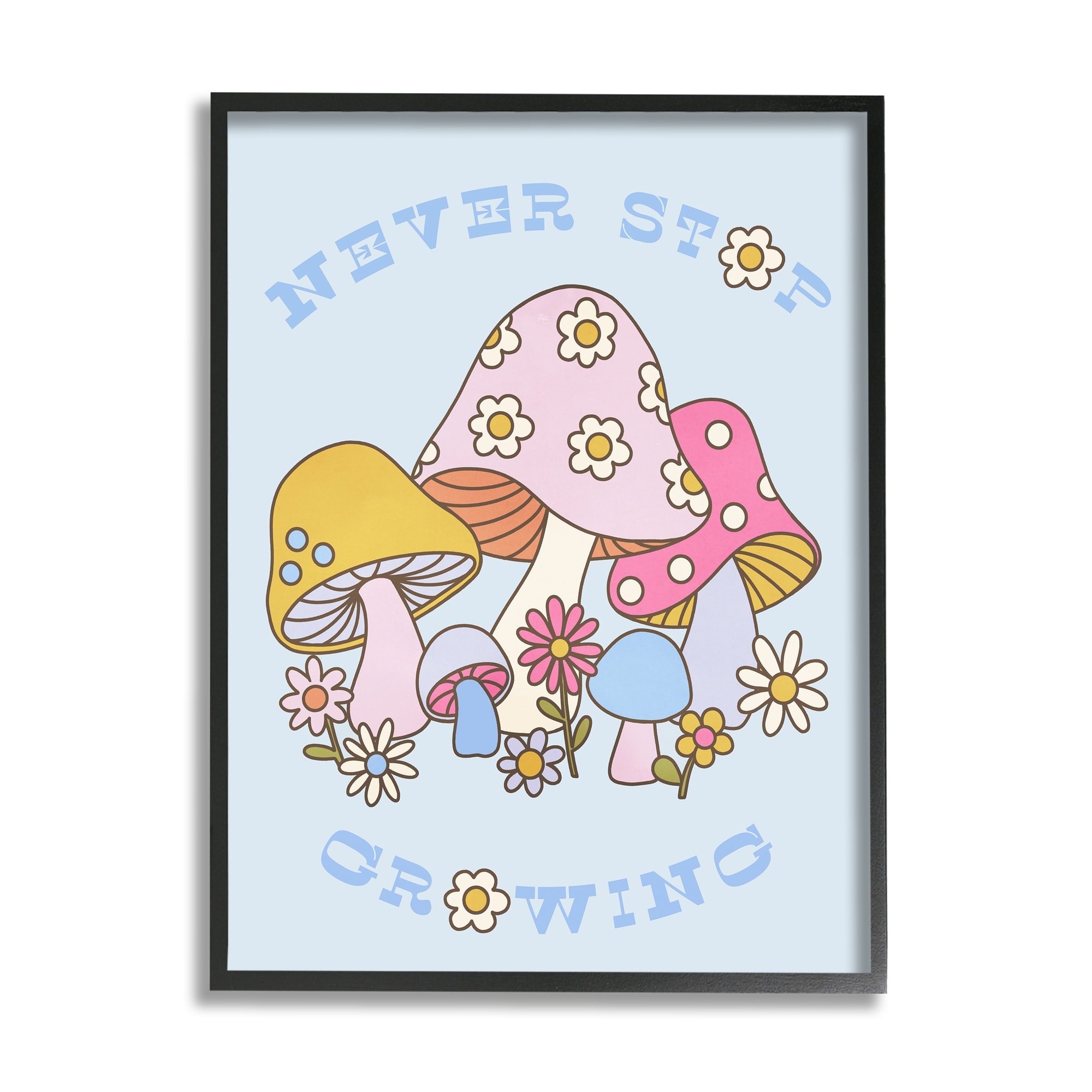 Stupell Retro Never Stop Growing Framed Giclee Art Design by Lil' Rue