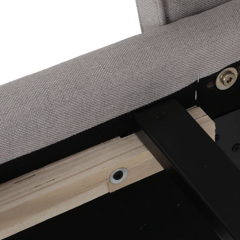 Upholstered Platform Bed with Button Tufted Wingback Headboard, Queen Size