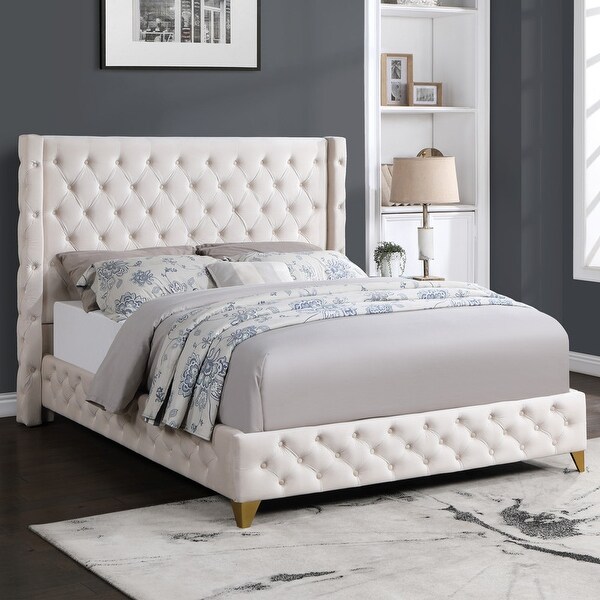 Best Master Furniture Wanda Velvet Tufted Upholstered Platform Bed On Sale Bed Bath Beyond 37258764