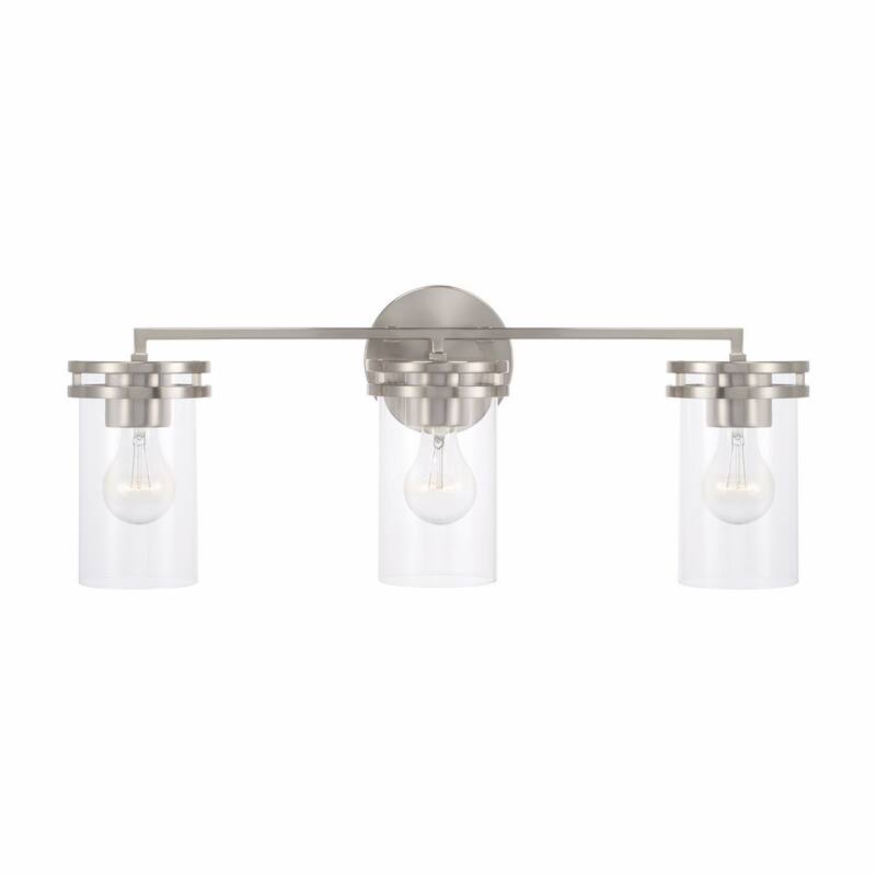 Fuller 3-light Bath/ Vanity Fixture w/ Clear Glass
