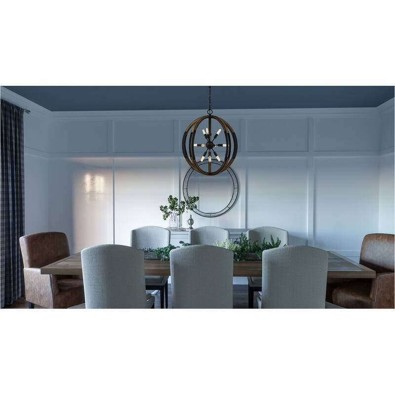Babaton 10-Light Pendant in Old Black Finish