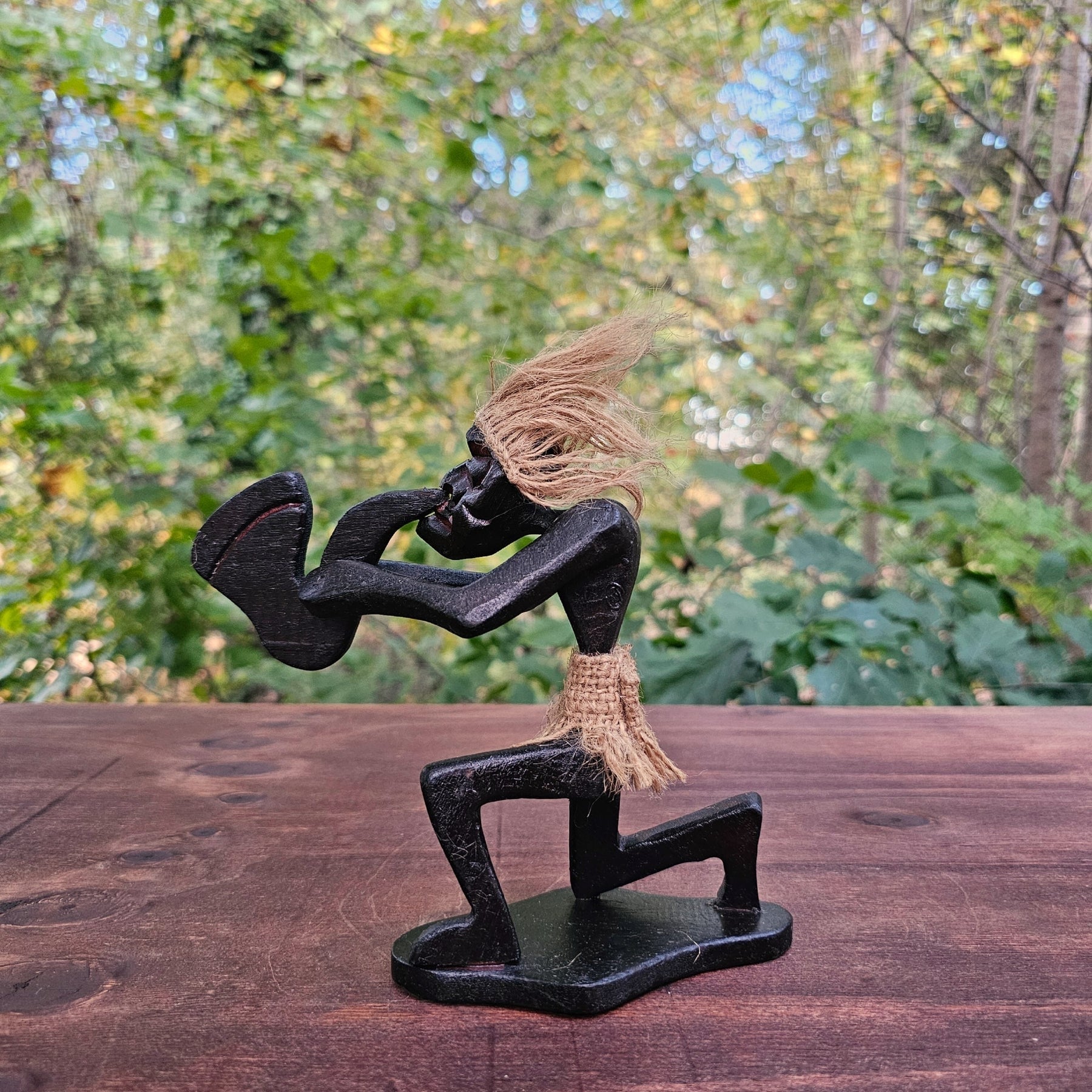 アンティーク　オブジェ G6 Collection Hand-Carved Tiki Saxophone Figurine, Wooden Musician