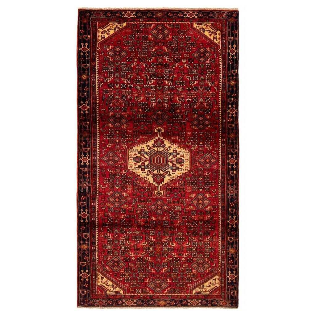 ECARPETGALLERY Hand-knotted Andelz Red Wool Rug - 4'11 x 9'1