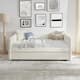 Boucle Fabric Daybed with Trundle Upholstered Tufted Sofa Bed - Beige - Full