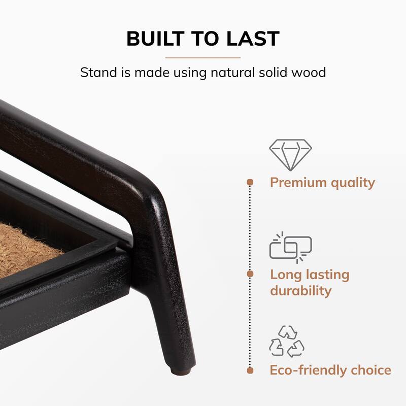 Jani Single-Tier Black Stand 3-Pair Rubber Boot Tray