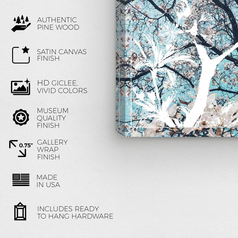 Wynwood Studio Prints Floral and Botanical Still Cherry Blossoms White and Modern & Contemporary Wall Art Canvas Print