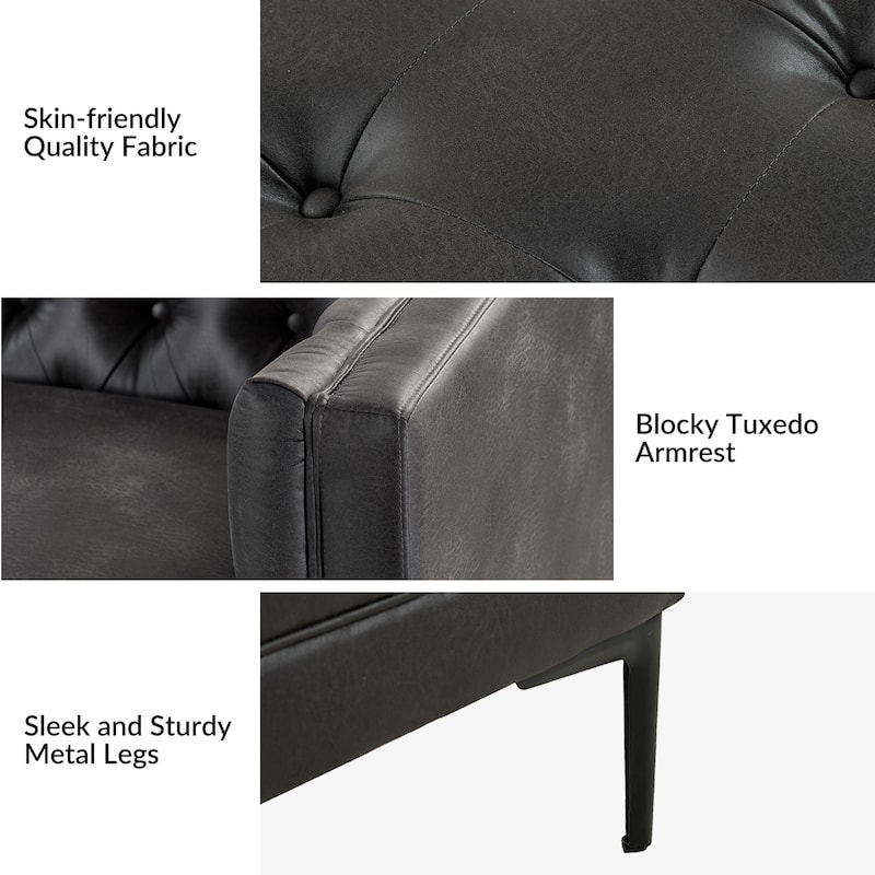 Ipiutak Modern 2 - Piece Upholstered Button-tufted Sectional with Storage Ottoman