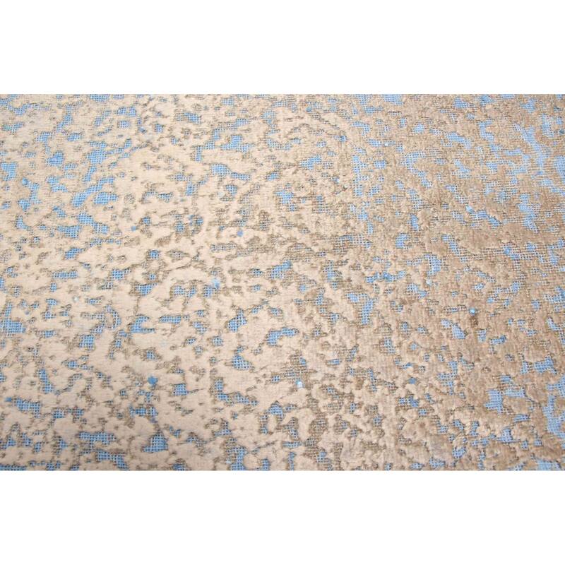 ECARPETGALLERY Hand-knotted Color Transition Beige, Light Blue Wool Rug - 4'9 x 6'4