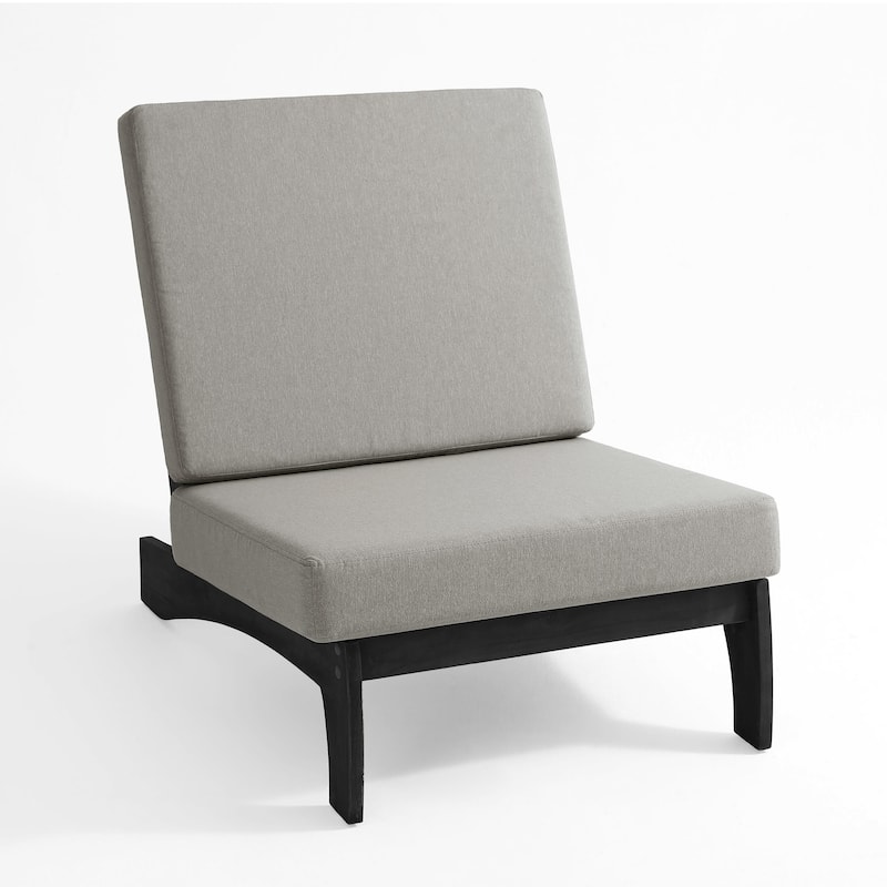 4 Piece Outdoor Wood Loveseat Chair Conversation Set with Cushion
