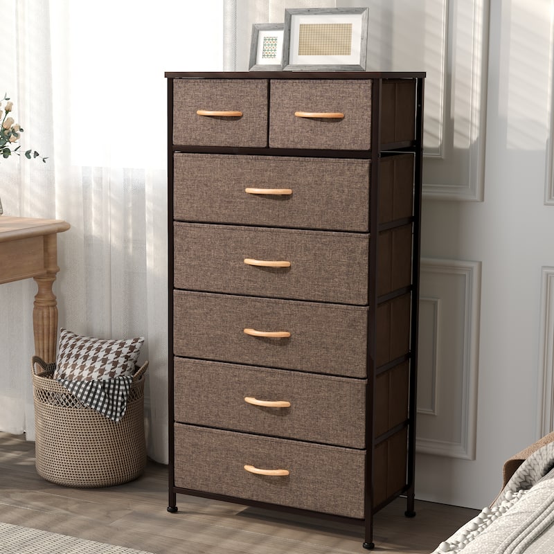 Pellebant 7-Drawer Storage Tower Organizer Chest Dresser - Brown - 7-drawer