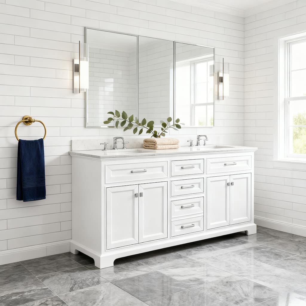 Nephelily 48" 60" 72" Vintage Uni-Vanity Bathroom Cabinet, Extra-Tall Drawer - 48 in. Base Only No Top