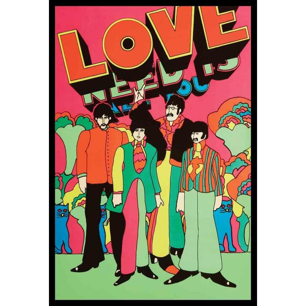 Beatles All You Need is Love Framed Poster - 24 x 36 Inch