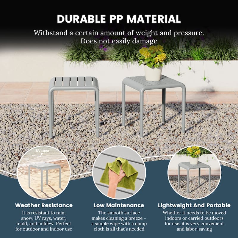 Frond and Form Square Outdoor Side Table (Set of 2)