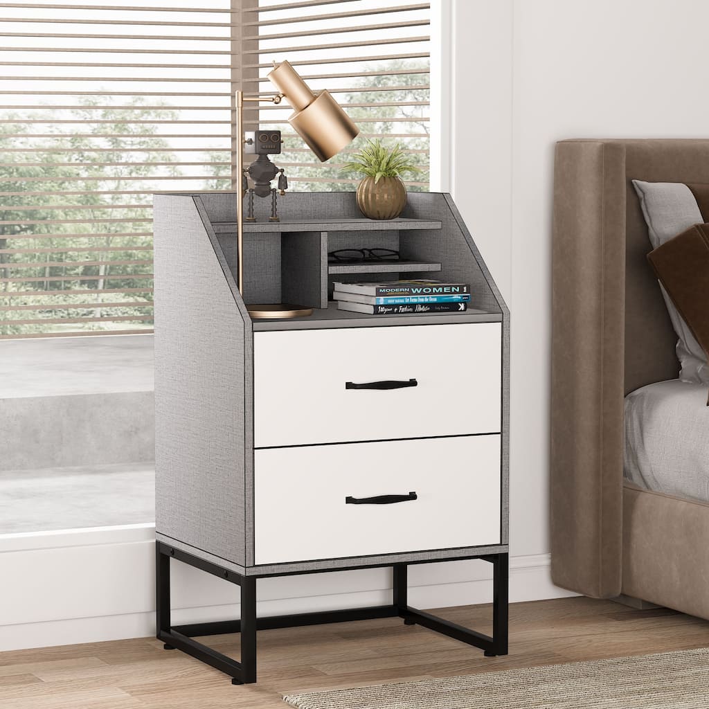 Tribesigns Nightstand Bedside Table with 2 Drawers