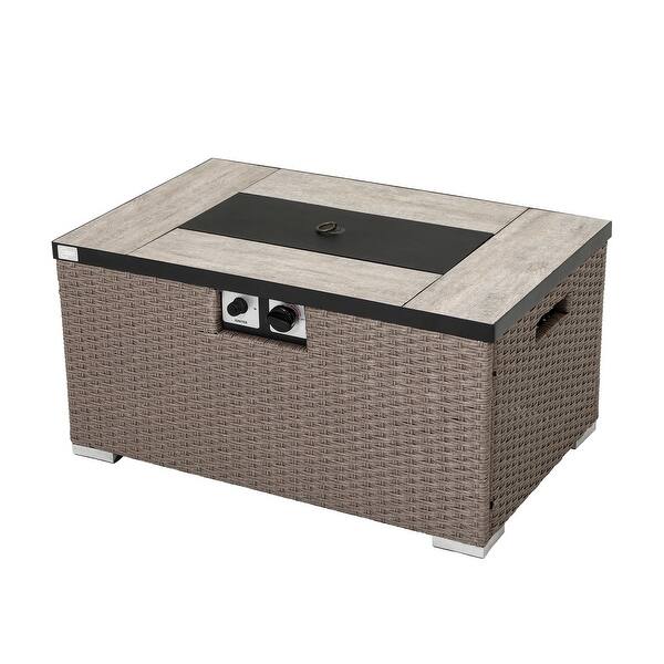 Shop Cosiest Outdoor Rectangle Propane Fire Pit Glass Wind Guard Waterproof Cover Tank Outside Overstock 31500537