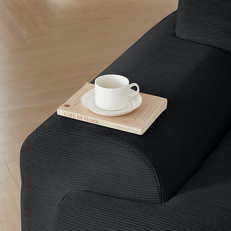 Cloud Sectional Couches for Living Room, Convertible L-Shape Couch with Ottoman