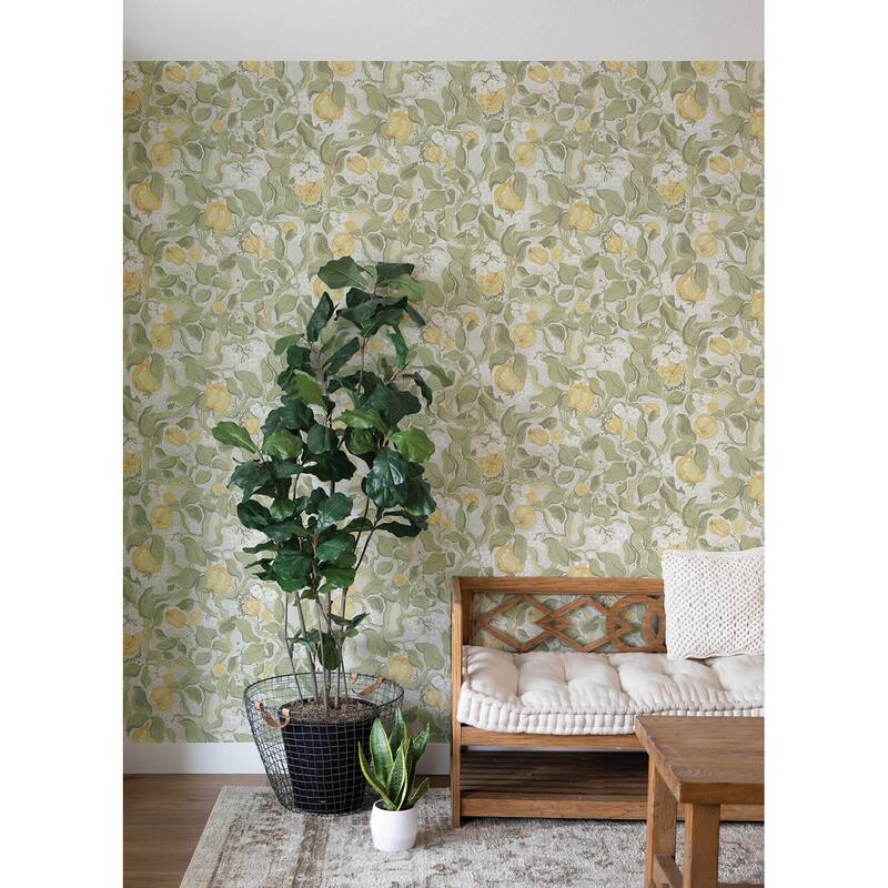 A-Street Prints Kort Sage Fruit and Floral Wallpaper