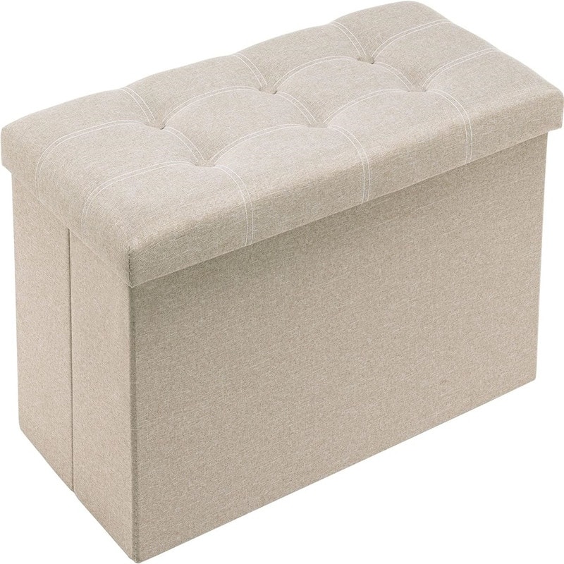 Folding Storage Ottoman Bench for Living Room