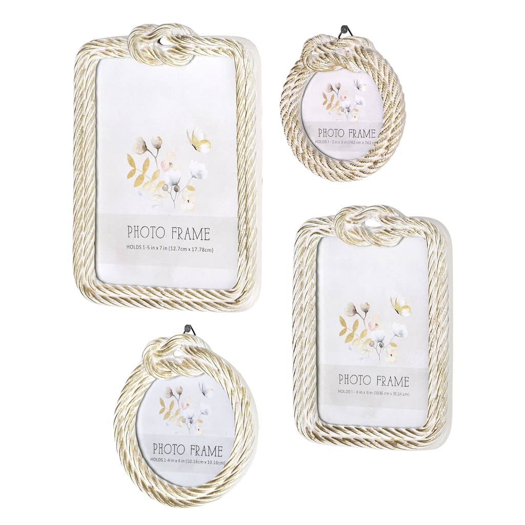 American Art Decor Anchors Away 4 Piece Frame Set - 3" x 3", 4" x 4", 4" x 6"