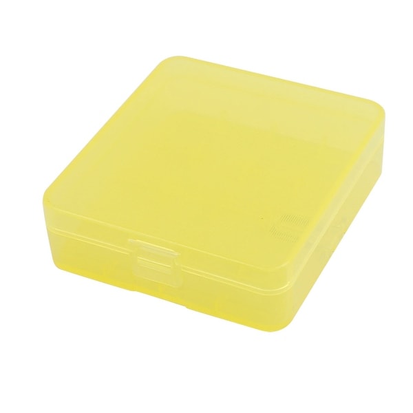 82mmx73mmx23mm Hard Plastic Battery Storage Case Box Organizer Yellow