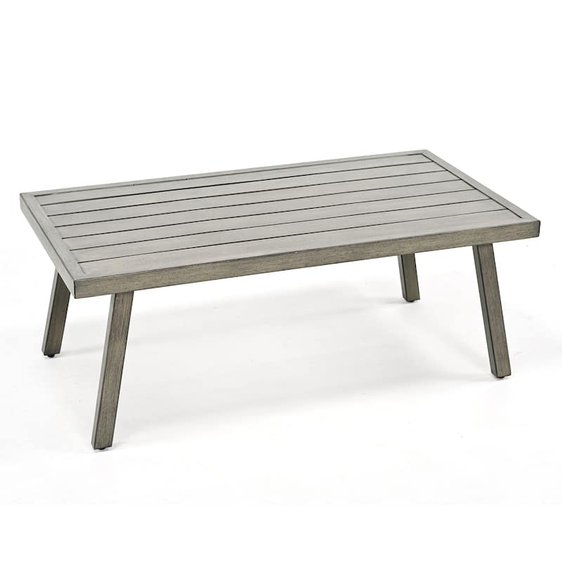 1-Piece Outdoor Aluminum Patio Coffee Table - Grey