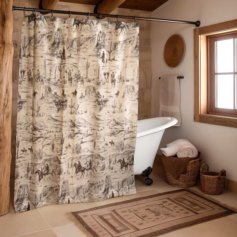 Donna Sharp Cowboy Cotton Shower Curtain - Beige