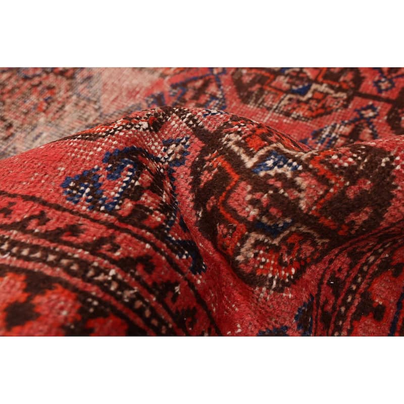 ECARPETGALLERY Hand-knotted Melis Vintage Red Wool Rug - 3'5 x 10'2