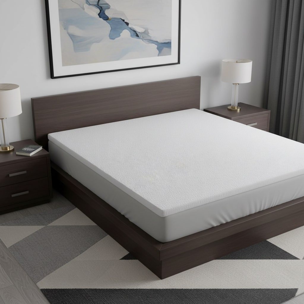 3" White Gel Memory Foam California King Mattress Topper