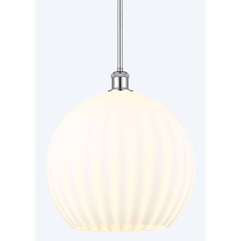 Innovations Lighting 516-1S-17-14 White Venetian Pendant White - Polished Chrome / White Venetian