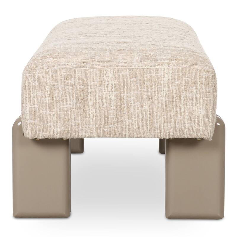 NADAAL STUDIOS Jessamine, Bench With Textured Boucle Upholstery - 55.9"W x20.5"D x16.5"H