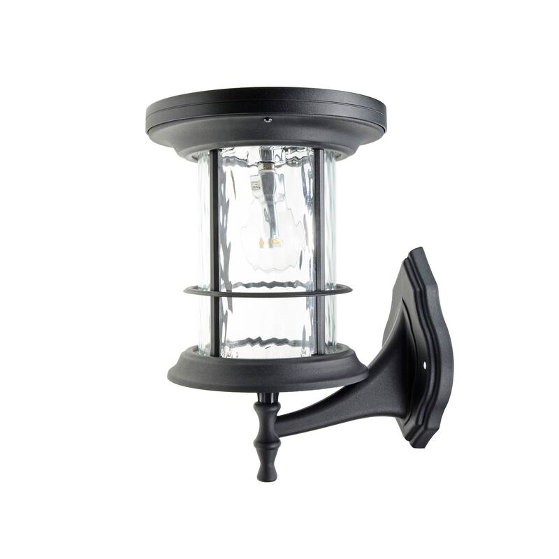 Gama Sonic Silo Black Solar 3' Fitter Post Light with Pier or Wall