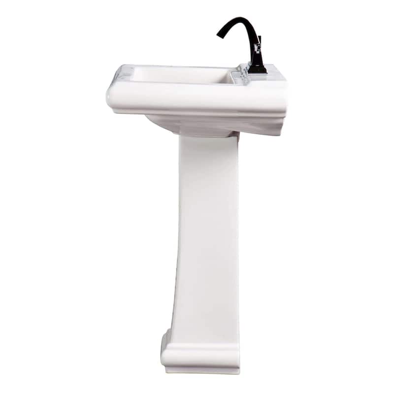 Fine Fixtures Ashfield Ceramic White Pedestal Bathroom Sink, Model AS2619W