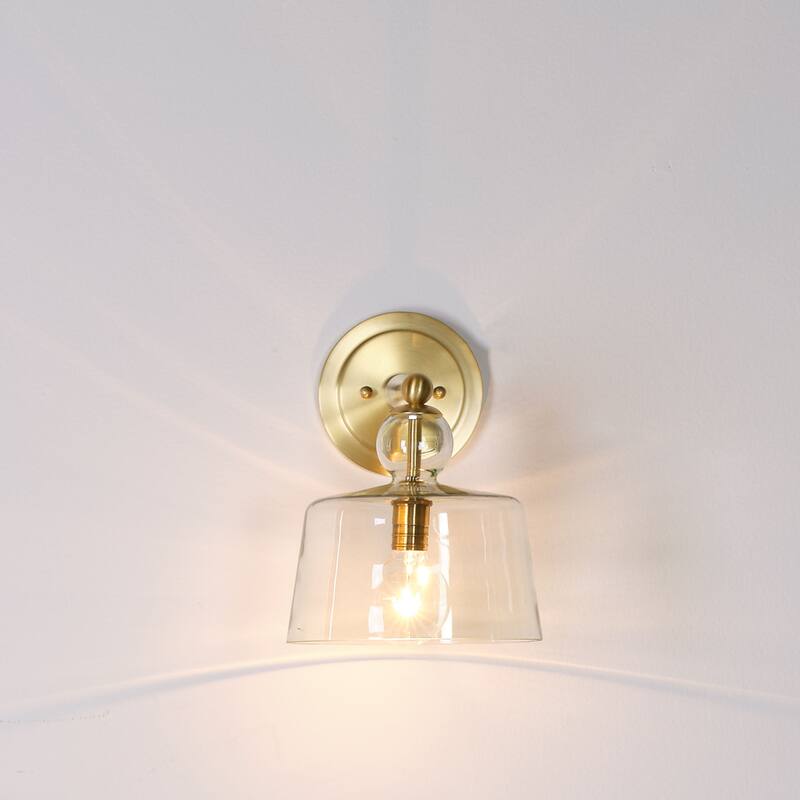 Alden Décor Demi Glass Wall Sconce, Black